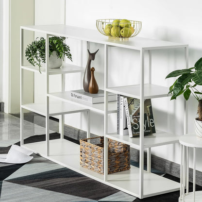 HDANI Consoletafel 140 cm, modern ingangsmeubel, ingangsconsole, robuust en stabiel frame, verstelbare poten, voor woonkamer, hal, voordeur, 140 x 30 x 80 cm, wit
