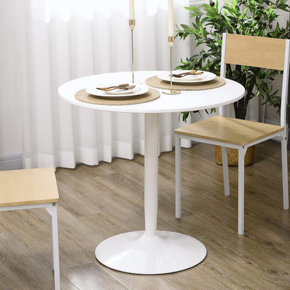 Ronde Eettafel – Keukentafel – Bistrotafel – Bartafel – Koffietafel – Compact Ontwerp Ø80 cm – Stevig MDF Tafelblad