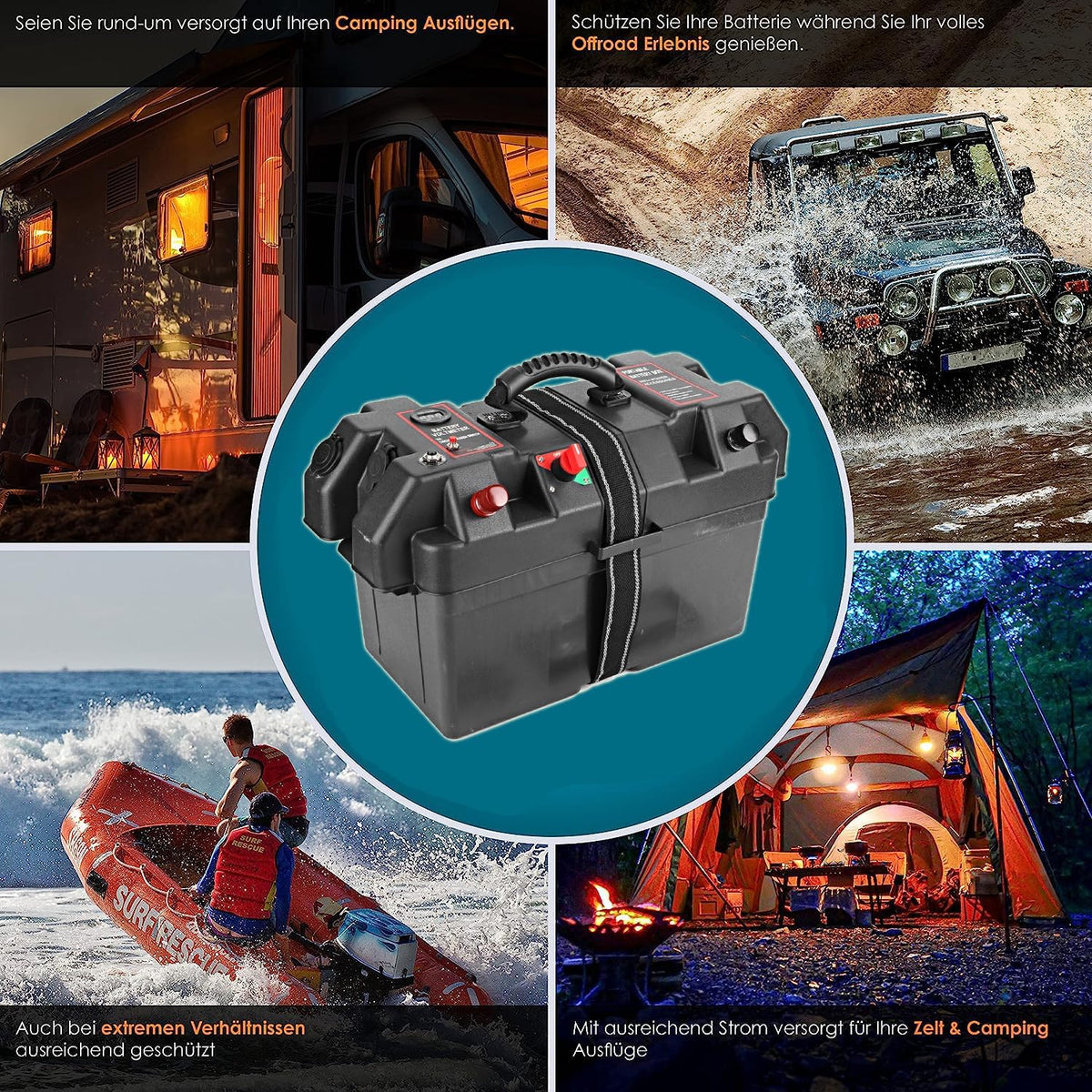 2 X Accubak Fittingen, Boot Accubak, Dioche Plastic Trolling Motor Power Center Station Accubak Usb & 12V Lader Poort
