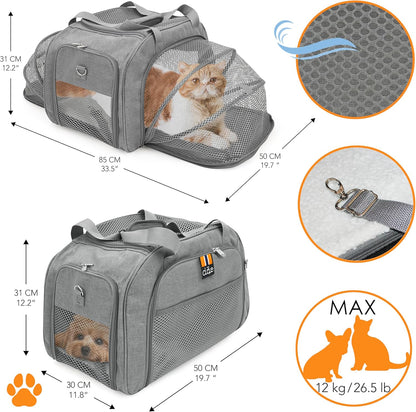 CARRY TRIO 3 in 1 Complete Pet Set, Max Load 12kg/26.5lb. Compact Fold Stroller; Huisdier Carrier, Isofix Carseat Base om Carrier te beveiligen in de auto. Te vliegen, Te Riden, Om Alles in