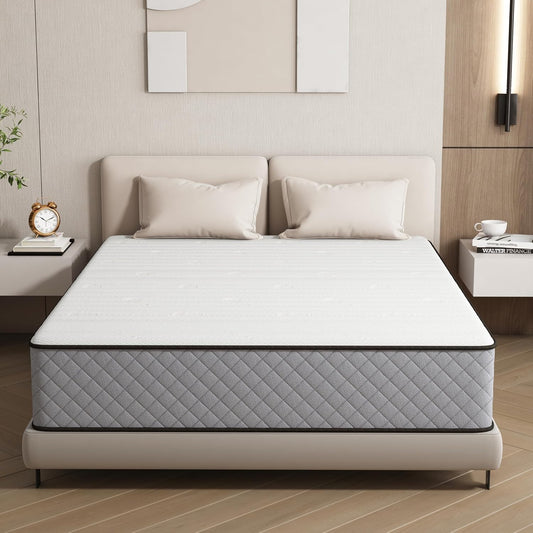 25 cm kingsize matras - hybride bed met binnenvering en traagschuim in een doos voor ultieme ondersteuning en drukverlichting, kingsize matras (200 x 150 x 25 cm)