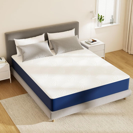 Dubbel Matras – Tweepersoonsmatras – Slaapschuim Matras – Traagschuimmatras – Medium Stevig – Motion Isolation – 135x190x25 cm – Polyestermix Hoes