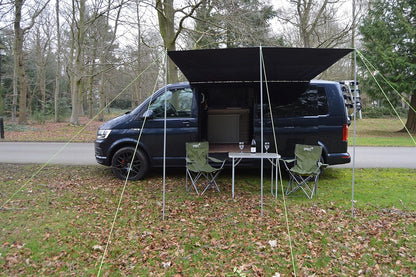 WILD EARTH SQUARE Zonneluifel voor Campers, Busombouwingen, Campers of Caravans 240cm x 240cm MEDIUM GRIJS