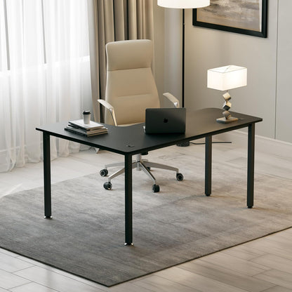 Eureka Ergonomisch gaming-bureau. 155 cm Hoekbureau groot L-vormig gaming computerbureau met kabel management systeem en muismat voor thuiskantoor. Zwart, rechts