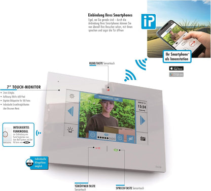 m-e modern-electronics 41269 video-intercom WLAN, draadloze binnenunit wit