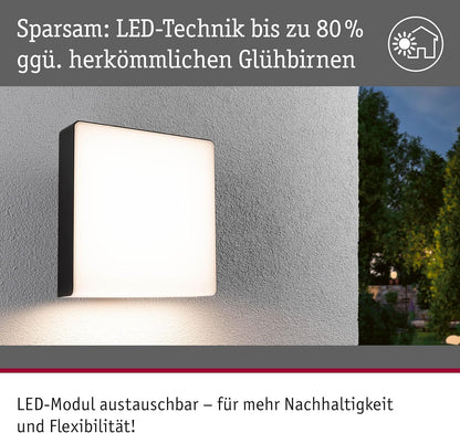 Paulmann 94842 LED-buitenwandarmatuur Smart Home Zigbee Azalena bewegingsmelder IP44 250x97 mm Tunable Warm 8,5 W 700 lm antraciet buitenverlichting
