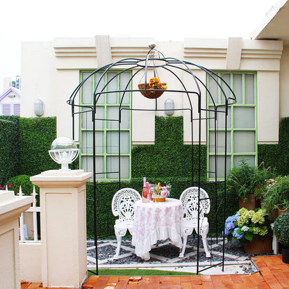 106,7 "L x 81,5" H x 81,5 "W Tuin prieel vogelkooi vorm metalen tuinhuisje pergola paviljoen, tuin roos paviljoen boog, ijzeren frame tuinhuisje geweldig voor achtertuin, gazon, bruiloft