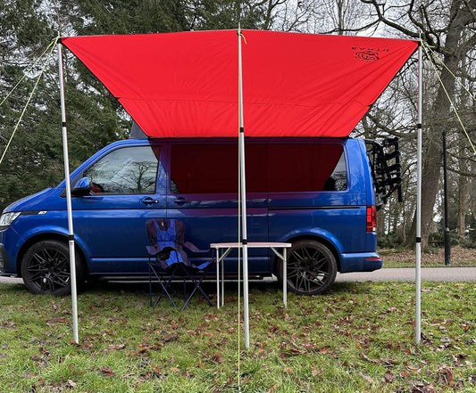 Wild Earth DELUX Zonneluifel voor VW Camper Van Camper RV 2.4m x 3m ROOD