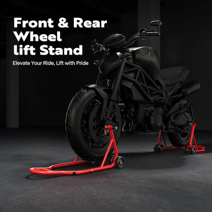 SPECSTAR Motorfietsstandaards 400kg Capaciteit Voor en Achterwielen Liftcombinatie met U+L Verstelbare Swingarmspoel Zware Paddock