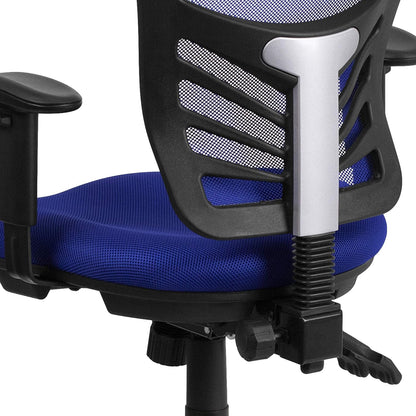 Flash Furniture Bureaustoel, metaal, blauw, 69 x 65 x 112 cm