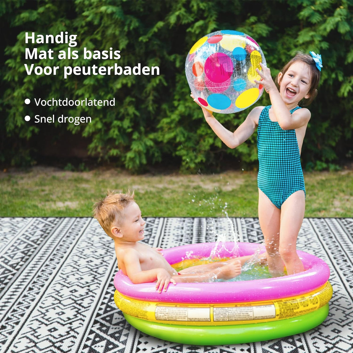 EVOCAMP Buitentapijt, waterdicht en lichtgewicht, picknickkleed zwart wit, buitenkleed camping, buitentapijt dubbelzijdig, buitentapijten patio zwart-wit, buitentapijten op dek (Grijs, 300 x 400 cm)