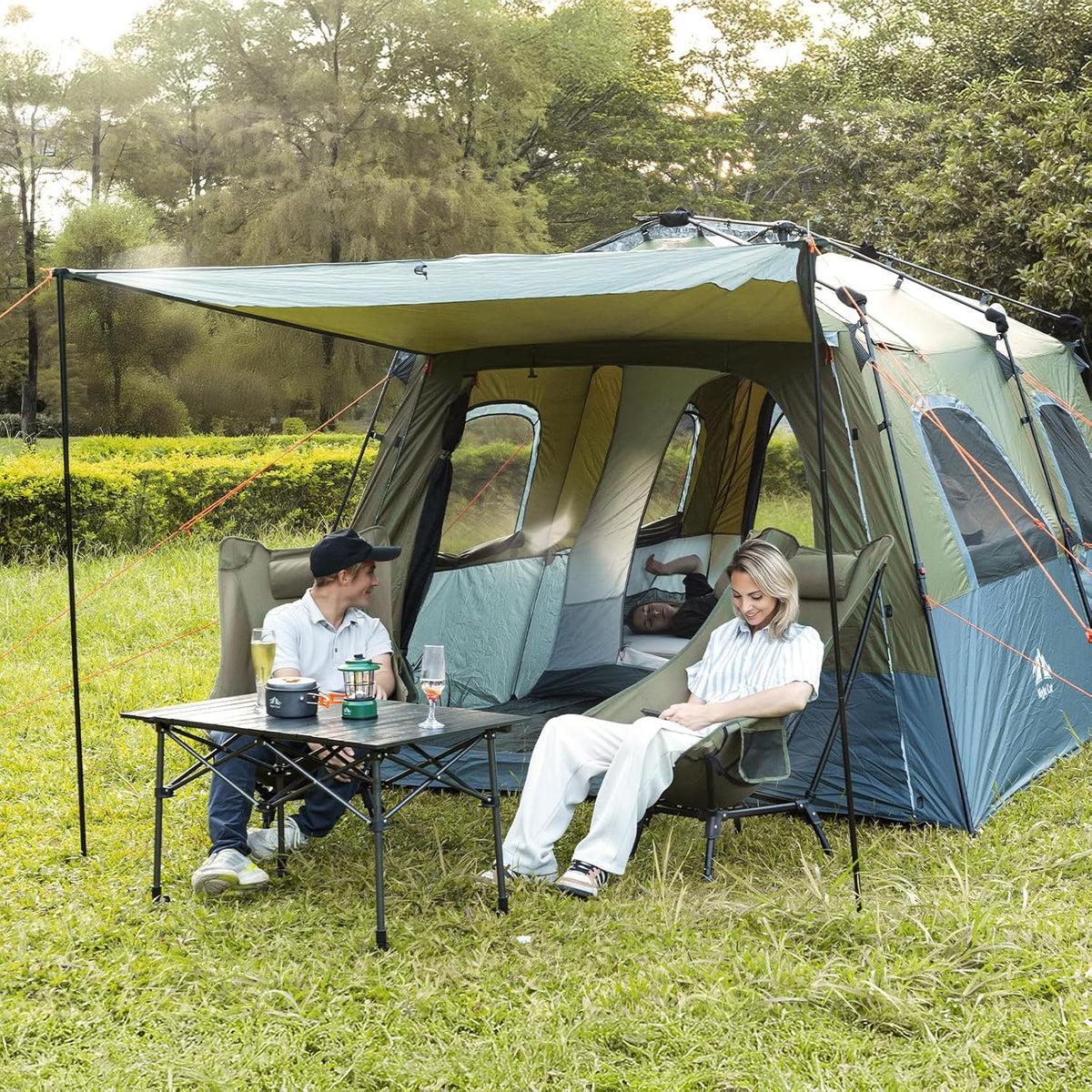 Night Cat Grote familietent voor 8 personen: instant cabinetent waterdicht voor camping glamping in park tuin