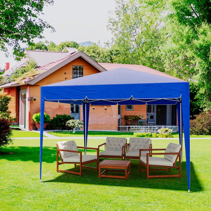Opvouwbaar paviljoen, 3 x 3 m, waterdicht, met 4 gewichtzakken en transporttas, harmonicasluiting voor beurzen, camping, outdoor, zwembad, frame van staal, afdekking 160 g/m² (blauw)