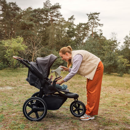 Bebeconfort Cloudy, All-terrain Kinderwagen met Luchtbanden, 0-4 jaar (max. 22 kg), Baby Wandelwagen, Snel inklapbaar, 3 Grote Luchtwielen, Verstelbare Duwstang, Ruime Opbergmand, Mineral Graphite