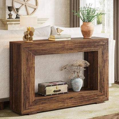Tribesigns Farm Console, 119 cm, Console Table with Storage Space, Industrial Accent Table for Hallway, Living Room, Entrance