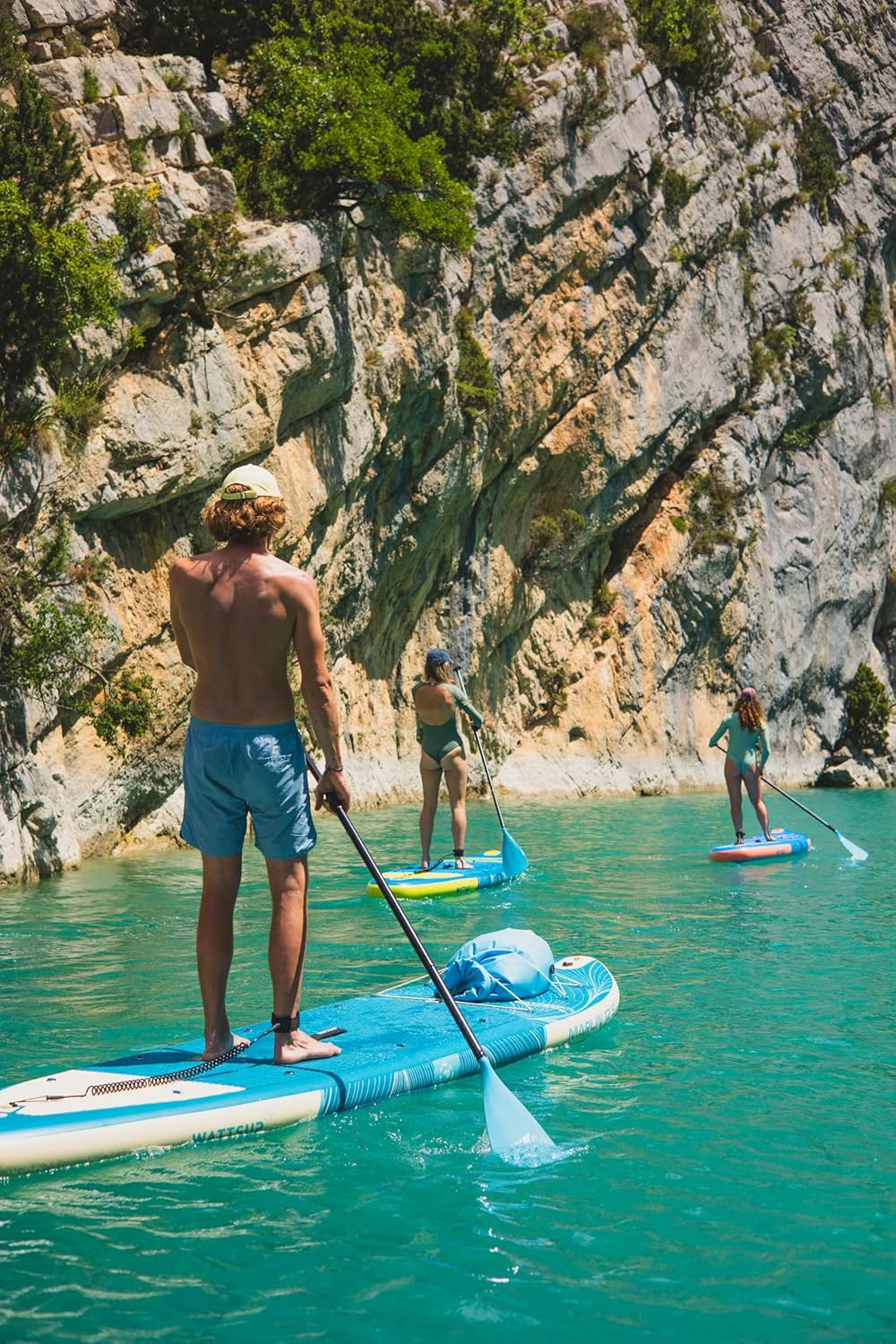 Wattsup - Sup Stand Up Paddle Opblaasbare Marlin 12'5-378x89x15cm Dropstitch - Compleet Pakket: peddel leash pomp draagtas - Tot 185kg -Blauw