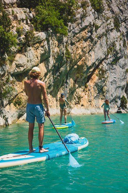 Wattsup - Sup Stand Up Paddle Opblaasbare Marlin 12'5-378x89x15cm Dropstitch - Compleet Pakket: peddel leash pomp draagtas - Tot 185kg -Blauw
