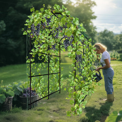 Klimrek – Klimboog – Tuinboog – Plantondersteuning – Klimframe – Hoogte 222 cm – Met Metalen Frame en Nylonneet