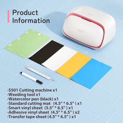 Plottermachine – Snijplotter – Mini-snijplotter – Plotter – Snijmachine – Roze – Beginnersset Inbegrepen – USB 2.0 En Bluetooth 5.0