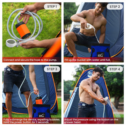 Elil Draagbare Camping Douche met Digitale Display 20L Emmer