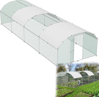Kippenhok – Kippenren – Pluimveehok – Dierenren – Buitenren – Verzinkt Stalen Frame – Groot Formaat 300 x 800 x 185 cm