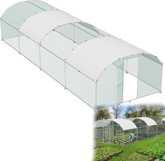 Kippenhok – Kippenren – Pluimveehok – Dierenren – Buitenren – Verzinkt Stalen Frame – Groot Formaat 300 x 800 x 185 cm
