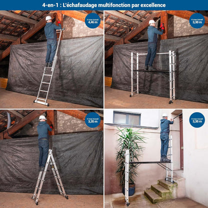 Scaffoldax2x6, multifunctionele vouwladder met platform