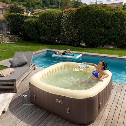 Pool Spa Pool 3 Whirlpool, vierkant, 185 x 185 x 65 cm