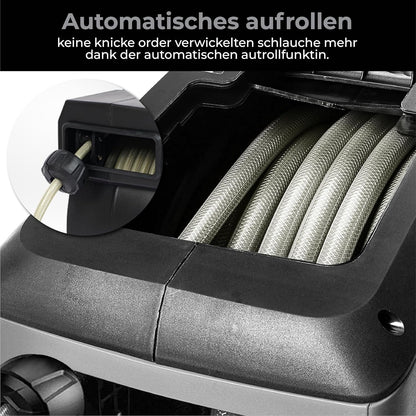 Slanghaspel – Tuinslanghaspel – Tuinslanghouder – Tuinspuit – Slangrol – 38+2 Meter Lengte – 180° Draaibaar Met Automatisch Oprolsysteem