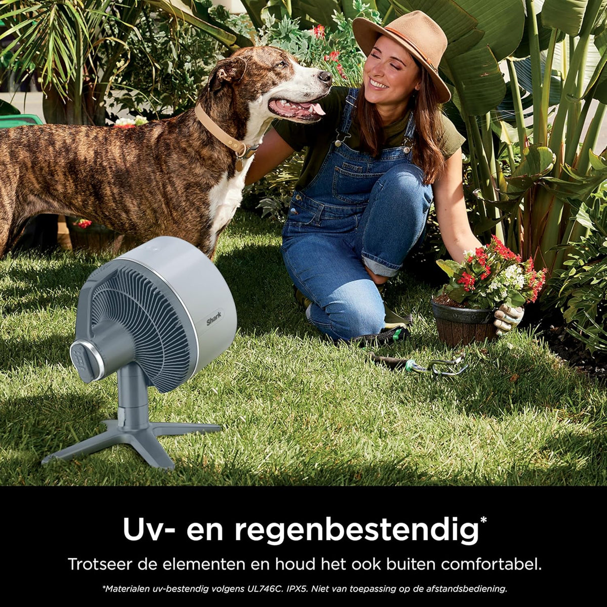 Shark FlexBreeze TableMate Snoerloze Ventilator Binnen & Buiten, Tot 24 Uur Gebruikstijd, Hoge Snelheid Koeling, 20 m Bereik, Stil & Duurzaam, 5 Snelheden, Oscillatie, Afstandsb., Wintermist FA150EU