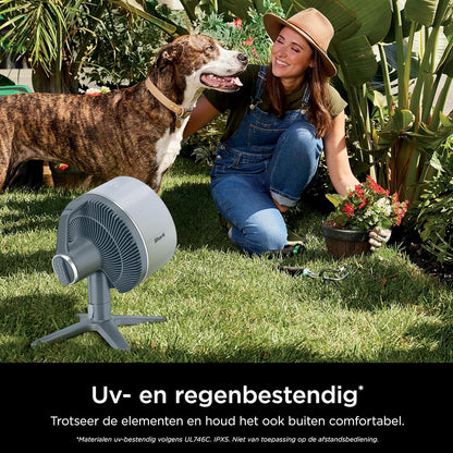 Shark FlexBreeze TableMate Snoerloze Ventilator Binnen & Buiten, Tot 24 Uur Gebruikstijd, Hoge Snelheid Koeling, 20 m Bereik, Stil & Duurzaam, 5 Snelheden, Oscillatie, Afstandsb., Wintermist FA150EU