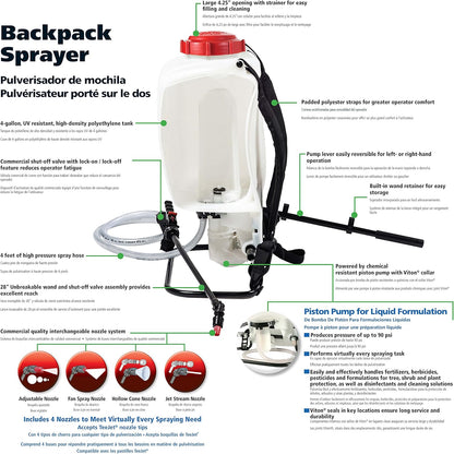 Rugzaksproeier – Rugzakspuit – Druksproeier – Tuinspuit – Sproeipomp – 15 Liter Inhoud – Tot 90 psi