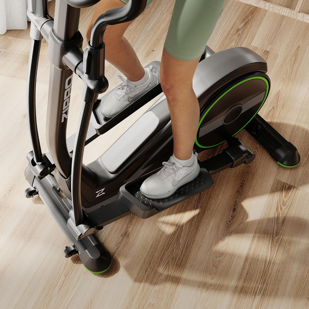 Zipro Ellipse Trainer Wave Ellipse Trainer, Up to 120 kg, Home Cross Trainer Cardio Training Device, Exercise Machines, Exercise Bike, 32 Resistance Levels, Bluetooth, iPad Holder - QUORE