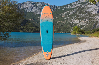 Wattsup - Sup Stand Up Paddle Opblaasbare F11 11' - 335x81x15cm Dropstitch - Compleet Pakket: Peddel Leash Pomp Draagtas - Tot 150kg -Blauw