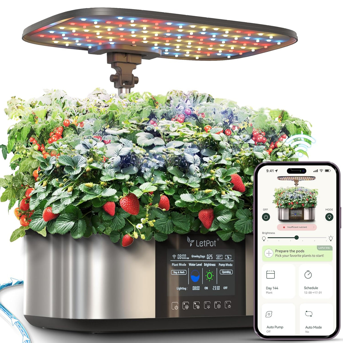 Hydroponisch Kweeksysteem – Hydrocultuursysteem – Kweekset – Indoor Kweekbak – Kruidenkweeksysteem – 21 Kweekpods – Automatische Irrigatie Via App & Wifi – 36W Full-Spectrum LED & 7,5L Watertank