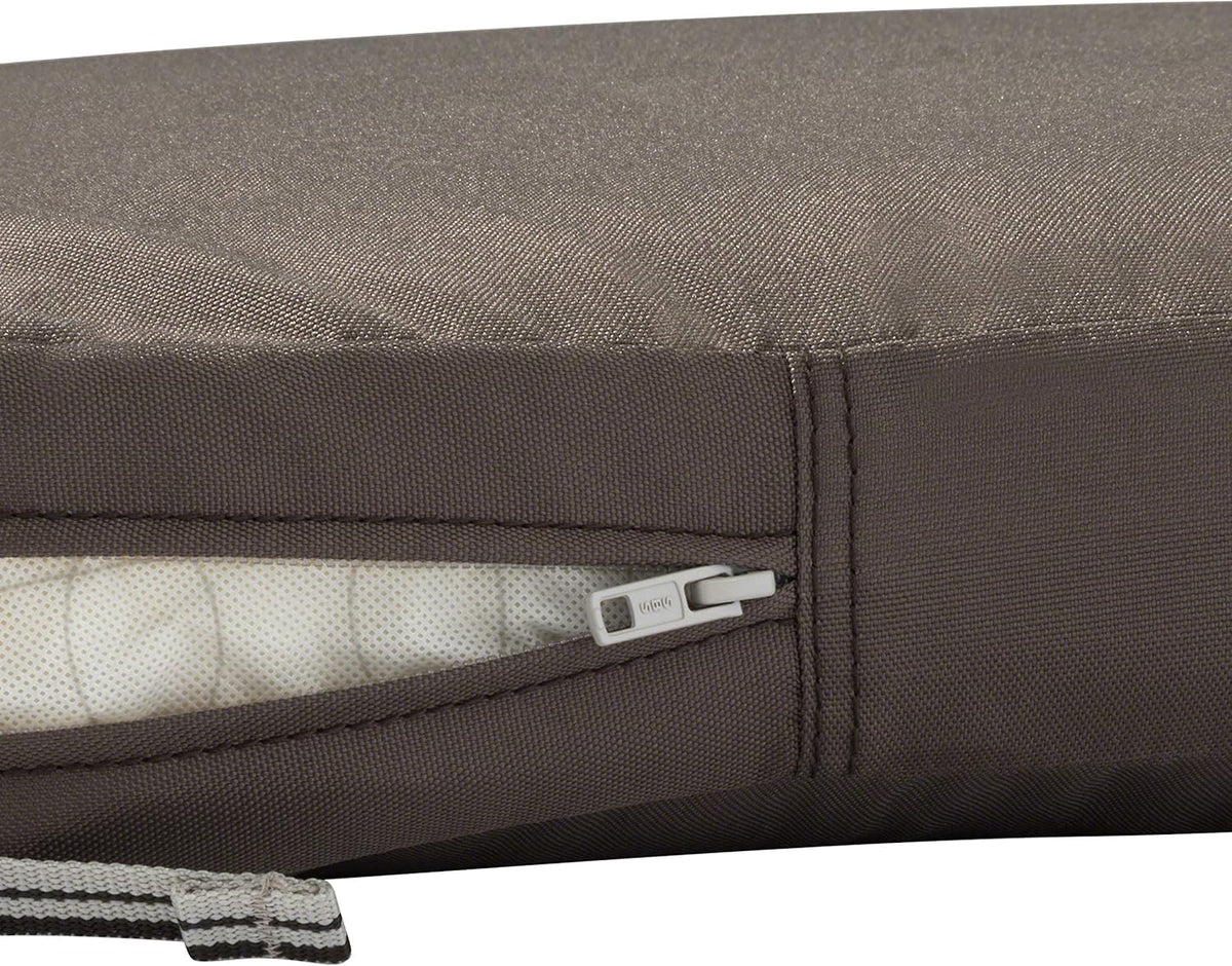 Classic Accessories Ravenna Patio Bank/Settee Kussen Slip Cover & Foam - Duurzaam Buitenkussen, Donker Taupe, 122 cm B x 45 cm D x 7,6 cm dik