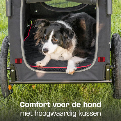 Hondenfietskar - Hondenkar - Opvouwbaar - Voor Kleine en Grote honden - max. 30kg - 2-in-1 Hondenfietskar voor Fiets naar Hondenbuggy - Geschikt voor E-Bikes en Normale Fietsen