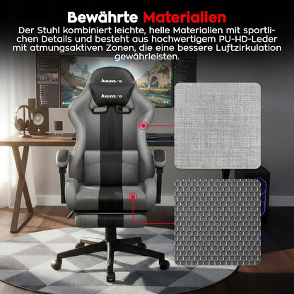 Gamingstoel – Bureaustoel – Computestoel – PC Stoel – Gamestoel – Ergonomisch Design – Verstelbare Voetsteun – Ademend Mesh – Geschikt tot 185 cm – Draaggewicht 140 kg