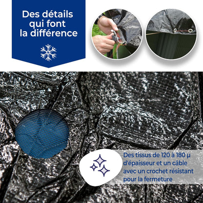 Gre CIPROV1001 Winterafdekking voor ovaal zwembad, zwart, 1115 x 660 x 0,2 cm