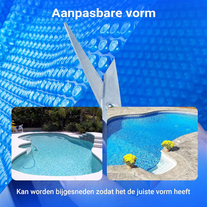 Wiltec solar zwembadfolie 4x6 m blauw 400µ, zwembadafdekking voor bescherming van het zwembadwater, afdekzeil voor zwembaden, solarzeil voor poolverwarming