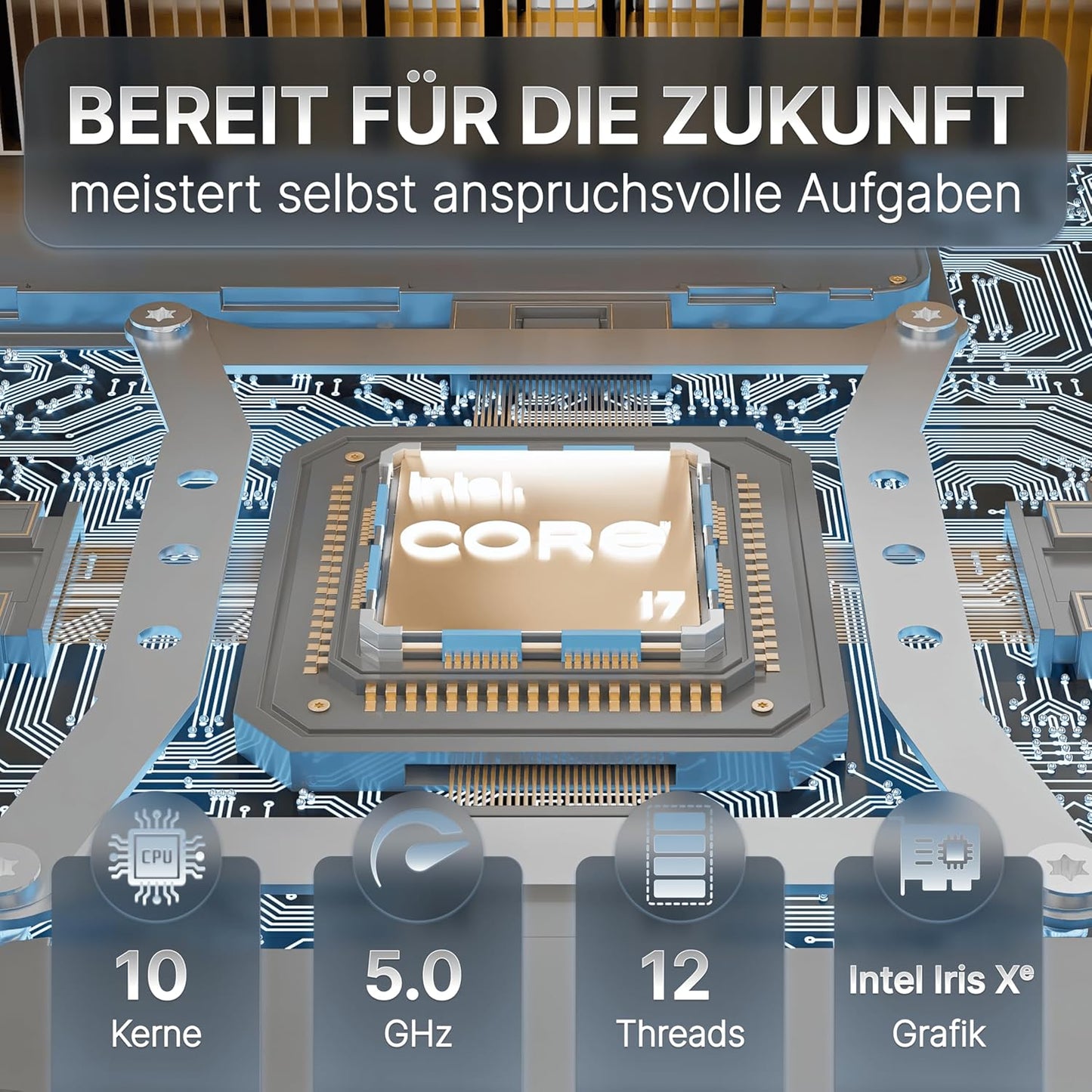 Lux Intel® Core-i5 12 Gen. • NUC 12 Lux PC • 8 kernen, tot 4,4 GHz • 16 GB RAM, 512 GB SSD • WiFi 6E • BT 5.3 • TB 4 • Microsoft Windows 11 Pro • Microcomputer voor thuis en op kantoor