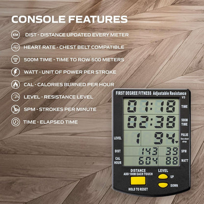 First Degree Fitness Apollo Plus Rowing Machine - Ash - QUORE
