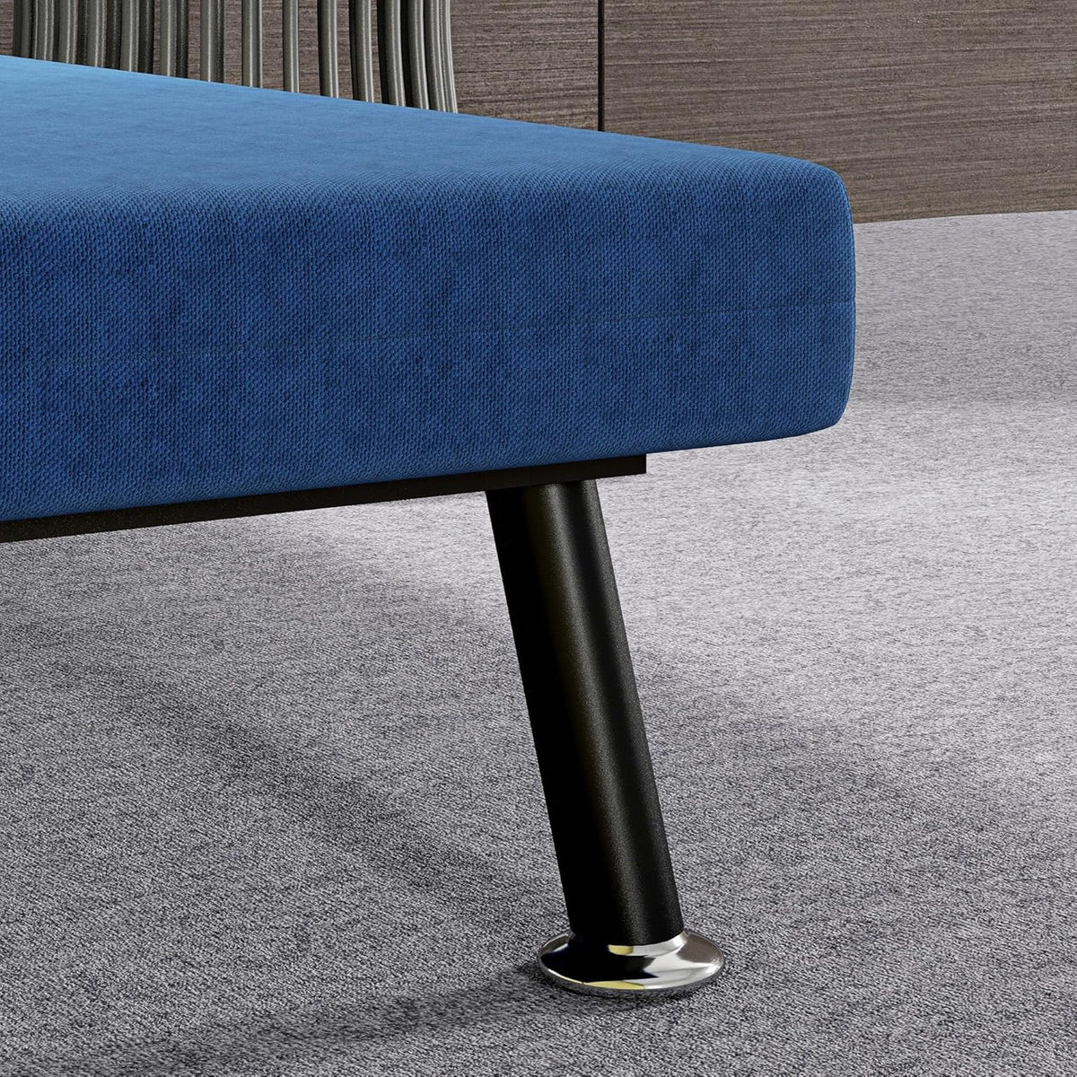 HOMCOM Schlafsessel, Klappbett mit Bettfunktion, Rückenkissen, Klappbar Relaxsessel mit Leinenoptik, Verstellbarer Rückenlehne, 75 x 70 x 75 cm, Dunkelblau - QUORE