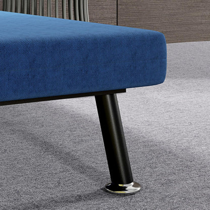 HOMCOM Schlafsessel, Klappbett mit Bettfunktion, Rückenkissen, Klappbar Relaxsessel mit Leinenoptik, Verstellbarer Rückenlehne, 75 x 70 x 75 cm, Dunkelblau - QUORE