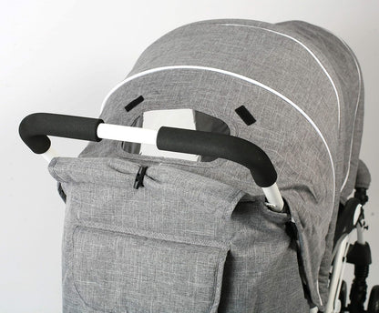 CHIC 4 BABY - Duo broers en zussen met draagtas en regenbescherming, broers en zussen kinderwagen voor twee kinderen, tweelingwagen, twinningsbuggy, tandembuggy, kinderwagen, jeans grijs