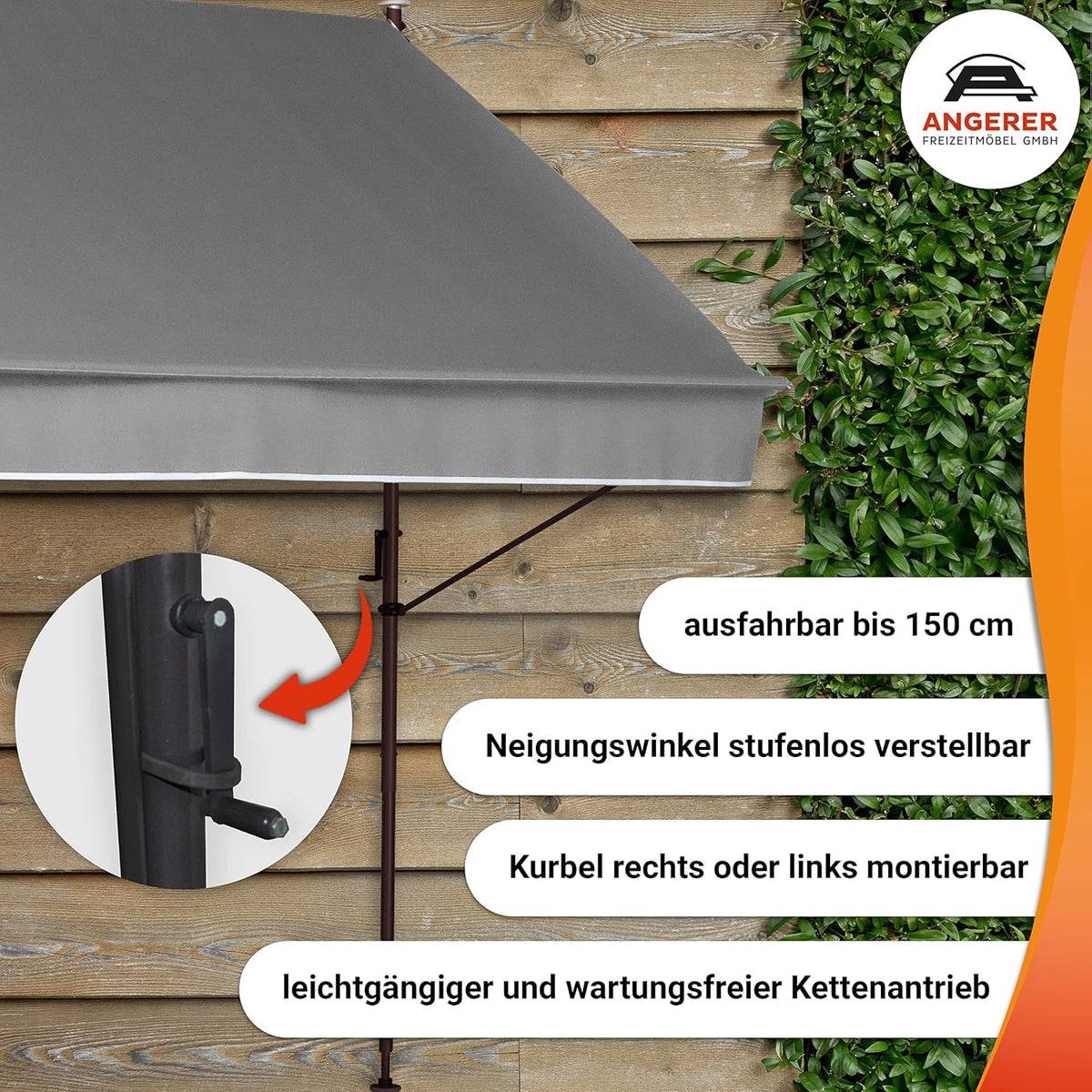 Angerer Klemluifel, stijl 350 cm, stijl graniet