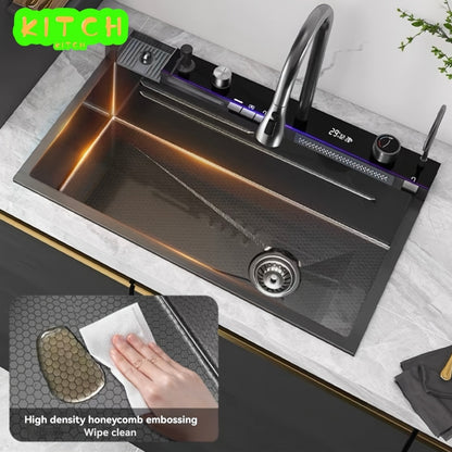 RVS Spoelbak – Keukenspoelbak – Onderbouw Spoelbak – Enkelvoudige Spoelbak – Inbouw Spoelbak – 68x45x22 cm – 304 Roestvrij Staal – Nano Coating & 5 mm Dikke Wand