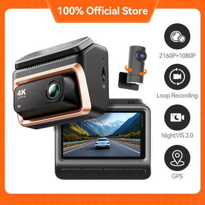 DDPAI Z60 Pro Dash Cam, Car Dash Cam Front And Rear, Dash Cam for Cars, Wifi Dash Camera, Dash Cam with Phone App, Front And Rear Dash Camera, Super Night Vision, Security Monitoring, Dual Channel, Super Night Vision with Loo