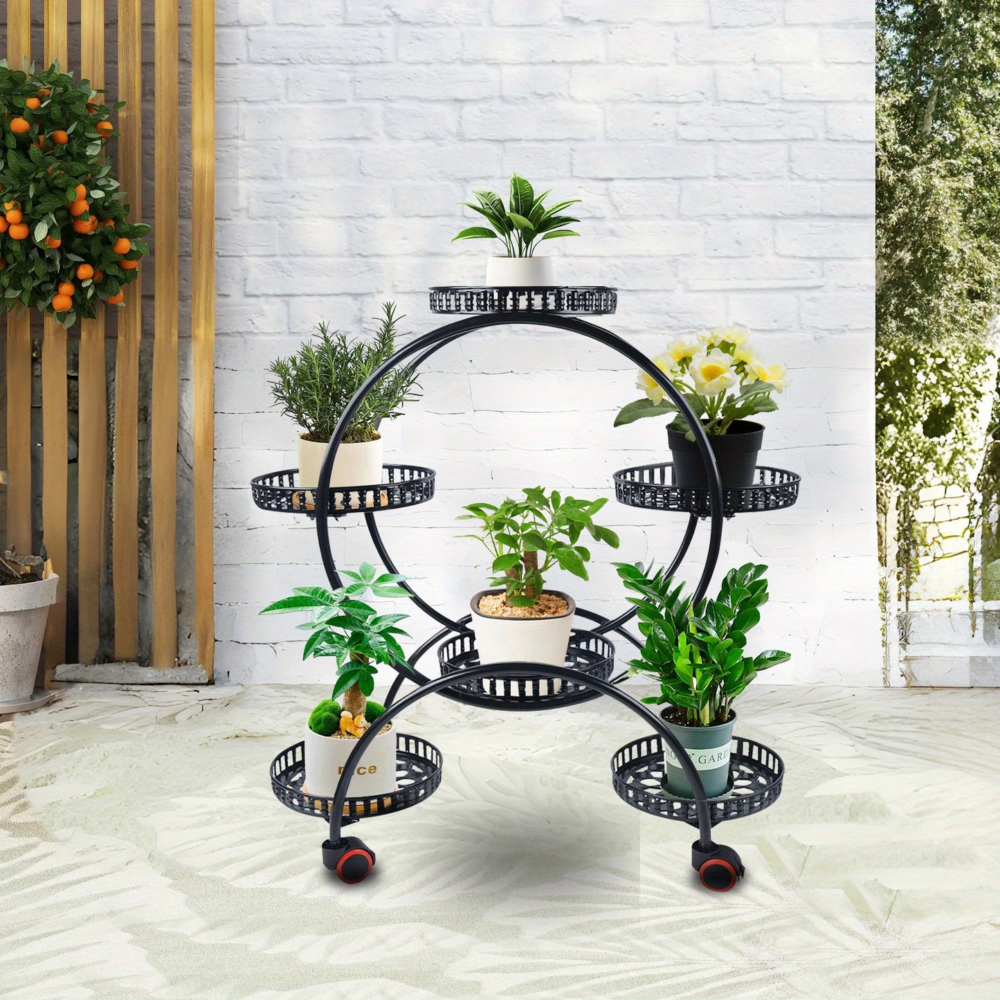 Plantenstandaard – Plantenrek – Bloemenrek – Plantenhouder – Bloemenstandaard – Industrieel Design – Zwart Metaal – 3 Laags – Sterk Draagvermogen 7,5 kg per Tray