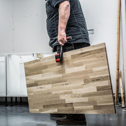 Trend Plaatdrager set voor deuren, werkbladen en plaatmateriaal, paar zelfinstellende tilhulpen voor materialen tot 65 mm dik, draagvermogen 75 kg per stuk, antislip rubberen bekken, P/CARRIER/2